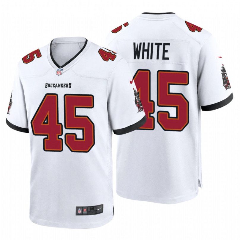 Men Tampa Bay Buccaneers 45 Devin White Nike White Player Game NFL Jersey